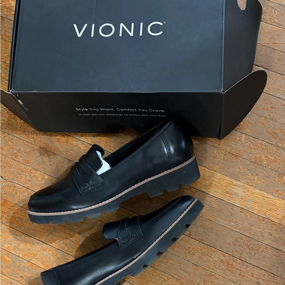 Vionic ladies Classic Black Slip-On Loafers - Picture 2 of 7